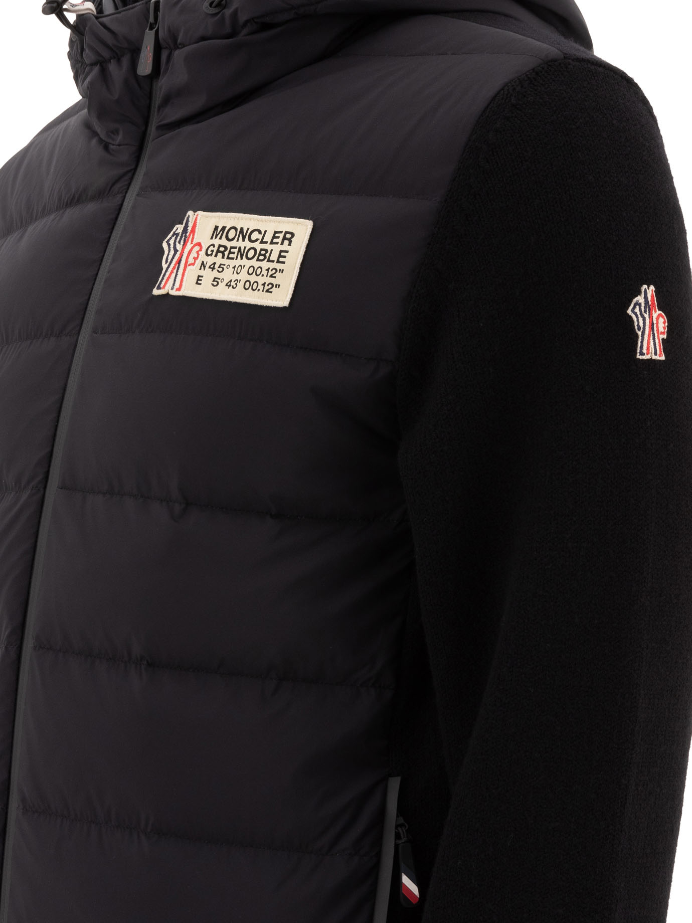 MONCLER GRENOBLE Black   Tricot down jacket